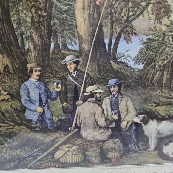 HUNTING FISHING AND FOREST SCENES by Currier & Ives - Picture 3 of 7